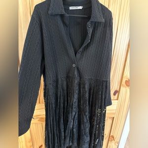 NWOT Half button down black duster